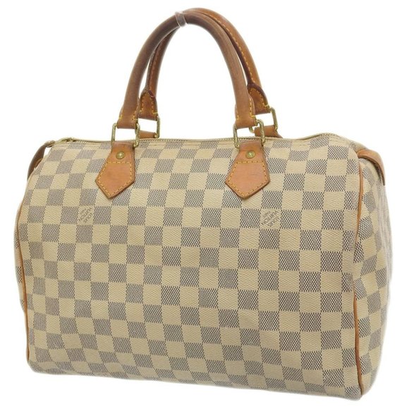 LOUIS VUITTON Damier Azure Speedy 30 Handbag Small Boston Bag N41533 - Picture 2 of 6